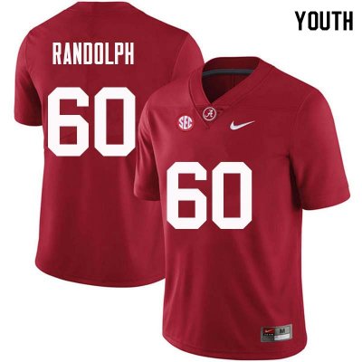 NCAA Youth Alabama Crimson Tide #60 Kendall Randolph Stitched College Nike Authentic Crimson Football Jersey BO17I87LN